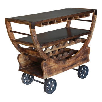 Coast to Coast 48" Bar Trolley in Rustic Bronze with Four Wheels