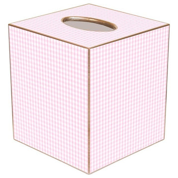 TB664-Pink Gingham Tissue Box Cover