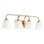 Quorum - Quorum Lighting Enclave Transitional Vanity in Aged Silver Leaf - Number of Bulbs: 4