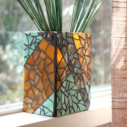 Rectangular Green Mosaic Vase - Vases