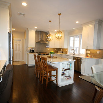 West Caldwell NJ Transitional Kitchen - White Painted Maple Cabinets