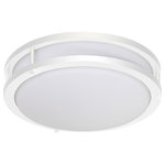JESCO Lighting Group - 14" Round Driverless Led Ceiling Fixture With Glass Shade-4000K, White - 14" Comtemporary Round Driverless LED Ceiling Fixture With Glass Shade-4000K. Bulb Base: Built In 12W Driverless LED Included. CSA Listed. Hardwire. Dry Location. Input Voltage : 120V AC