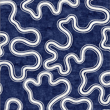 Another Way Home, Blue 'VERMICULAR' Rug.