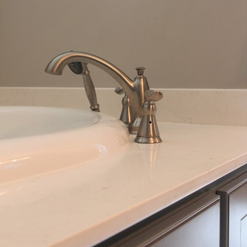 Pleasant Master Bath, Frosty Carina Quartz Tub Surround