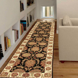 Rugsville Agra Black Beige Wool 10433 2.6x12 Rug - Home Accessories & Decor
