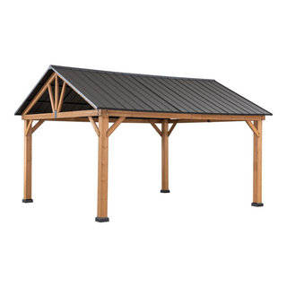 Sonoma Outdoor Gazebo Canopy with Net Drapery - Beige