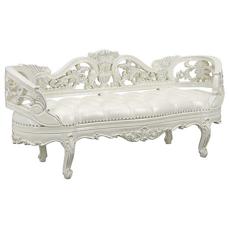 Acme Adara Bench Antique White Finish