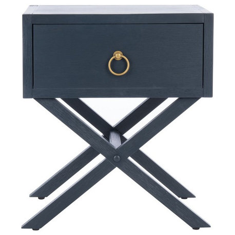 Odilia 1 Drawer Nightstand Navy Safavieh