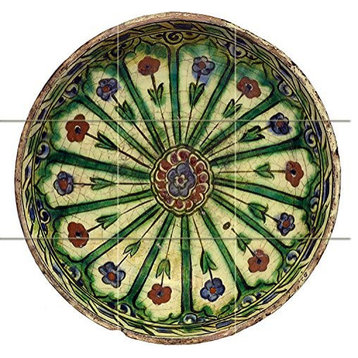 Tile Mural An Iznik pottery dish with arched Backsplash 4.25" Ceramic Glossy