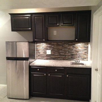 Family room kitchenette and fireplace update