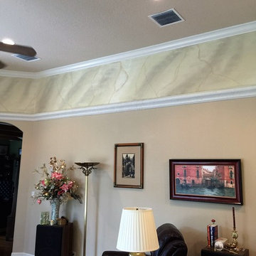 Faux Marble Walls & insets, Metallic faux insets