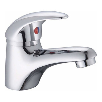 Contemporary Single Lever Basin Sink Mixer Tap With Slotted Spring Waste, Chrome