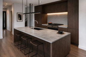 Modern Dark-Wood Kitchen Remodel with Center Island