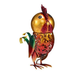 DecoFLAIR - DecoFLAIR 8 in. Lighted Nightlite Hand Crafted Bronze Metal Rooster Luminary - Table Lamps