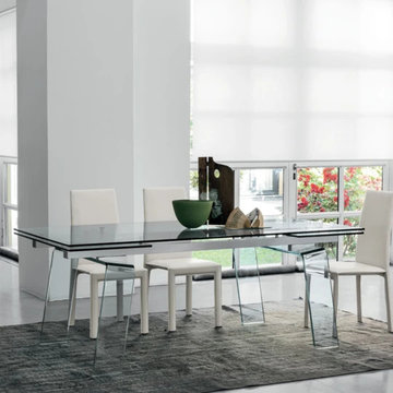 Crystal Plus modern extendable dining table by Target Point