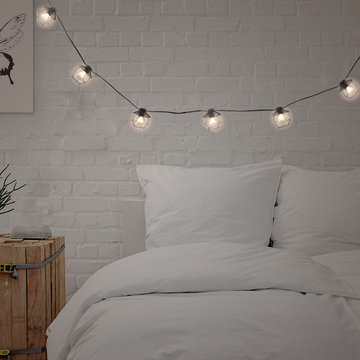 Chicago 10-Light 10ft Outdoor/Indoor String Light, Black Cord, M/F Plugs, Round