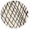 Round Area Rug in Charcoal and Ivory