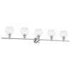 Chrome Finish And Clear Glass 5-Light Wall Sconce