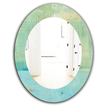 Designart Dreaming of The Shore I Frameless Oval Or Round Wall Mirror, 24x36