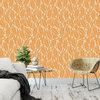 Swaing Leaves Orange Wallpaper by Monor Designs, Sample 12"x8"