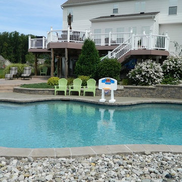 Custom In Ground Pool with Raised Spa and Waterslide