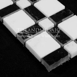 Statuary Crystal White Marble Italian Statuario Border Tile with Nero Marquina B - Products