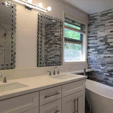 White Bathroom Remodel Sherman oaks ca