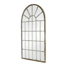 Wall Mounted Rustic Arched Window Mirror 36cm x 60cm