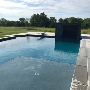 Custom Modern Pool with Grotto/Waterfall