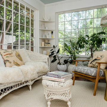 Sunroom with vintage furnishings