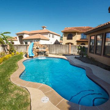 Freeform Pool with Slide and Grotto