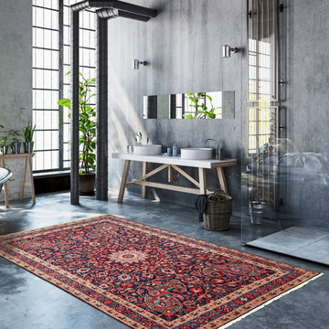 Persian Moud Rug in the Bathroom