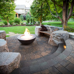 Custom Cut boulder tables - Landscaping Stones And Pavers