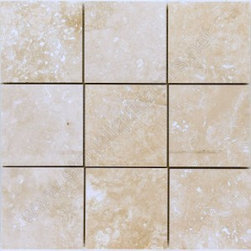 4x4 Baja Cream Travertine Tile Polished - Home Accessories & Decor