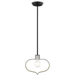 Livex Lighting - Livex Lighting 45513-04 Meadowbrook - 17.25" One Light Pendant - A mini pendant that makes a bold statement in yourMeadowbrook 17.25" O Black/Brushed NickelUL: Suitable for damp locations Energy Star Qualified: n/a ADA Certified: n/a  *Number of Lights: Lamp: 1-*Wattage:60w Medium Base bulb(s) *Bulb Included:No *Bulb Type:Medium Base *Finish Type:Black/Brushed Nickel