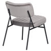 LeisureMod Marilane Velvet Accent Chair With Metal Frame Set of 2 Fossil Gray