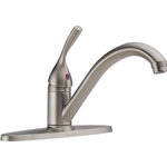Delta - Delta 134/100/300/400 Series Single Handle Kitchen Faucet, Stainless, 100-SS-DST - Delta faucets with DIAMOND Seal Technology perform like new for life with a patented design which reduces leak points, is less hassle to install and lasts twice as long as the industry standard*. You can install with confidence, knowing that Delta faucets are backed by our Lifetime Limited Warranty.  *Industry standard is based on ASME A112.18.1 of 500,000 cycles.