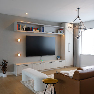Modern Architectural Millwork Feature TV Unit storage