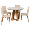 5-Pc Round Dining Table Set in White