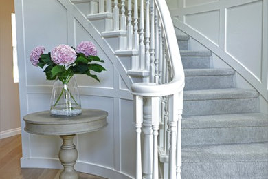 Inspiration for a transitional staircase remodel in Vancouver