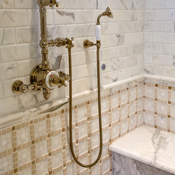 Shower fixture in Master Bath by Dawn Davidson of Design Line Interiors