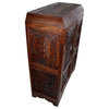 Moroccan Hand-Carved Dark Wood Armoire