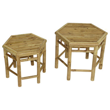 Bamboo End Table, Set Of 2, Natural