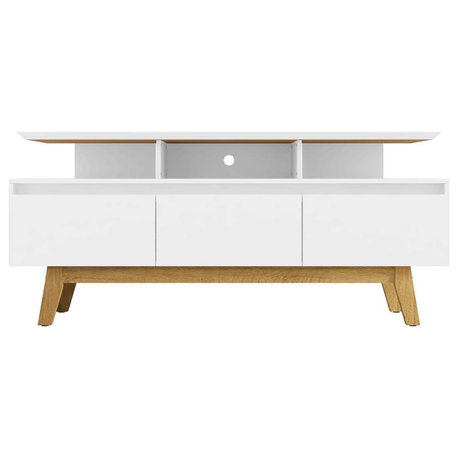 Manhattan Comfort Yonkers TV Stand & 6 Storage Compartments, White