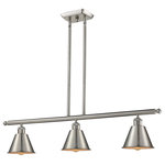 Innovations Lighting - Smithfield 3-Light Dimmable LED Island Light, Brushed Satin Nickel - A truly dynamic fixture, the Ballston fits seamlessly amidst most decor styles. Its sleek design and vast offering of finishes and shade options makes the Ballston an easy choice for all homes.