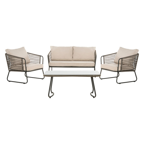 Studio Seven Benjin 4Pc Living Set, Brown/Beige