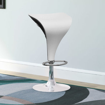 Adjustable Two Toned Barstool, White And Black, Set of 2