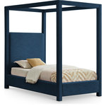 Meridian Furniture - Emerson Upholstered Bed, Navy, Twin, Linen Textured Fabric - Indulge in the allure of the Navy Linen Textured Fabric Emerson Twin Bed by Meridian Furniture. Its captivating design and luxurious Navy Linen Textured Fabric elevate any space with effortless elegance. Crafted with precision and durability in mind, this stunning piece becomes the focal point of gatherings, fostering moments of connection and warmth. Embrace sophistication and style with the Emerson Twin Bed, a testament to exquisite taste and timeless beauty.