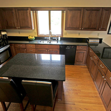 Maple Kitchen Cabinets with Black Pearl Granite Countertops ~ Copley, OH