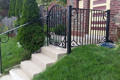 Inspiration for a small timeless entryway remodel in Milwaukee with a yellow front door